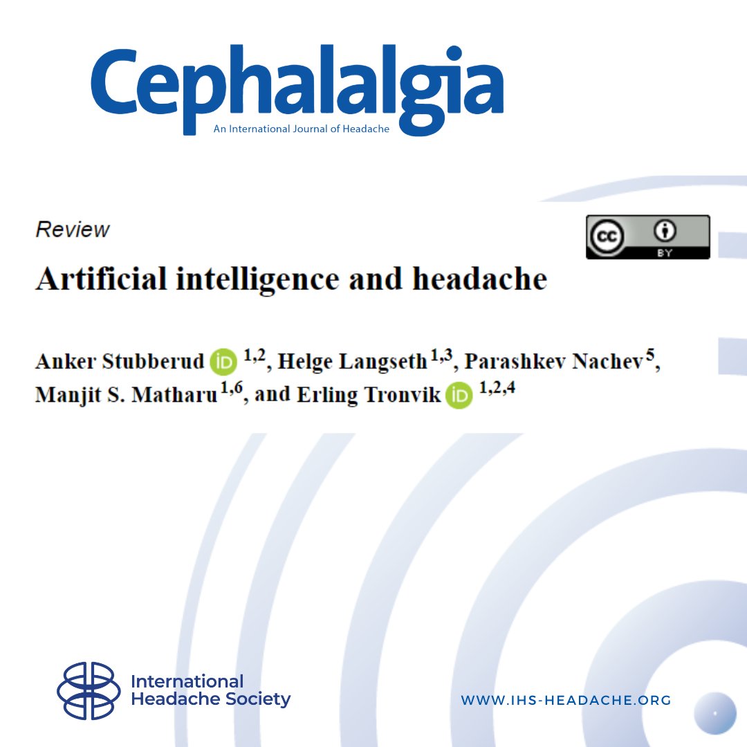 This paper is a narrative review on the use of artificial intelligence and machine learning in headache conditions. Including an introduction on how to read AI papers in this field.
sagepub.pulse.ly/zlyvtdlrlw
#headache #neurology
<a href="/Manjit_Matharu/">Prof Manjit Matharu</a>

<a href="/ErlingTronvik/">Erling Andreas Tronvik</a>

<a href="/NorHeadResearch/">Norwegian Centre for Headache Research</a>