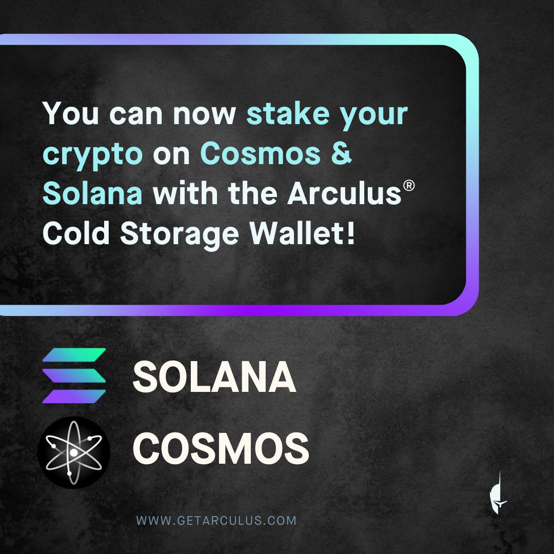 Exciting news! With our latest app update, you can now stake @Solana and  @Cosmos on the Arculus Cold Storage Wallet! What updates would you like to  see next? Comment below! 👉 For