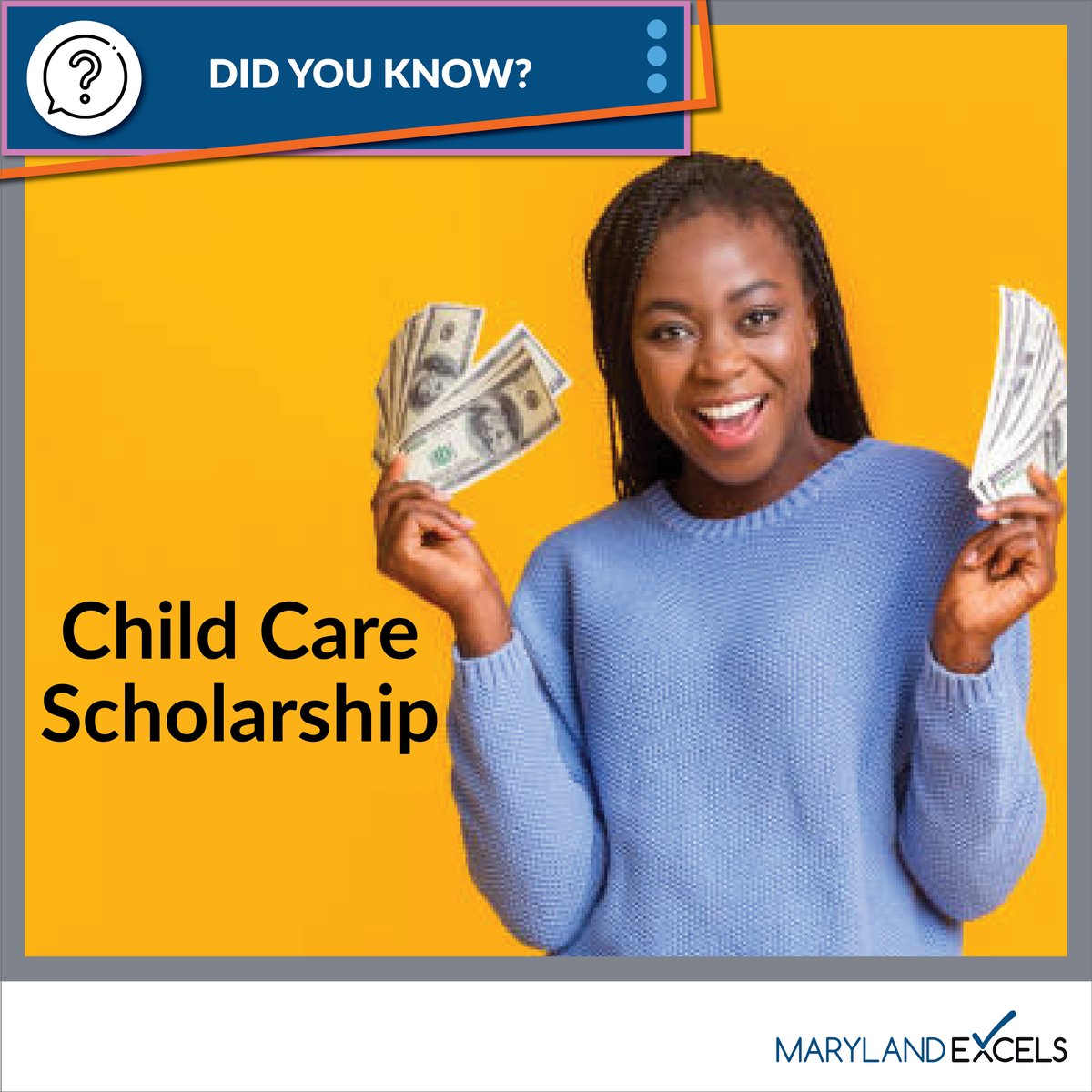 Did you know the Maryland State Department of Education introduced a Fast-Track Child Care Scholarship Application? The new process cuts the wait time for approval to three business days. Learn more: marylandchild.org/child-care-sch…