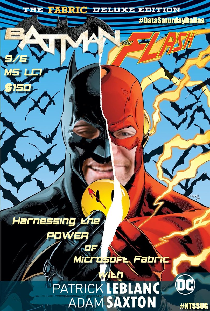 NTSSUG's tweet image. @awsaxton and @Patrickdba are bringing a full day of training to Dallas on 9/6/2024.  Learn from the superheroes of Microsoft Fabric.

Just 7 days left to register here loom.ly/Pn2SBoc

#DataSaturdayDallas #Microsoft #Fabric #PowerBI