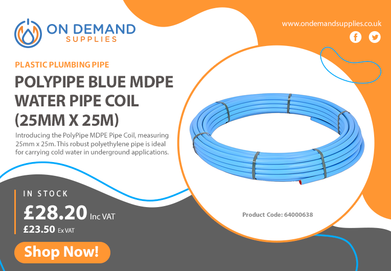 🚰 Need a reliable water pipe for your project? Check out the PolyPipe Blue MDPE Water Pipe Coil! 💧 
Starting from just £28.20 with next-day delivery! Order now and enjoy the quality you can trust. 🛠️
ondemandsupplies.co.uk/plumbing/push-…
