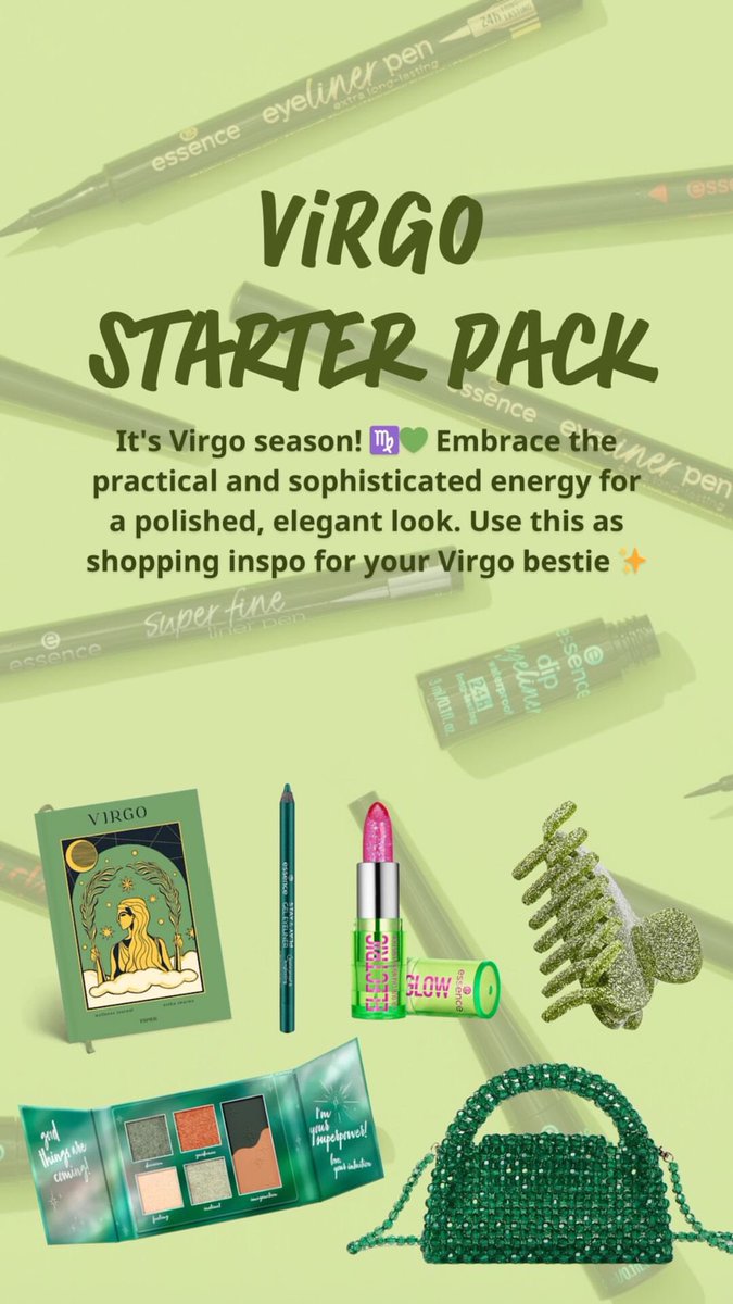 essence makeup (@essencemakeup) on Twitter photo I heard it’s virgo seasonn  💚💋♍️
Tag your favorite Virgo✨! I heard it’s virgo seasonn  💚💋♍️
Tag your favorite Virgo✨!