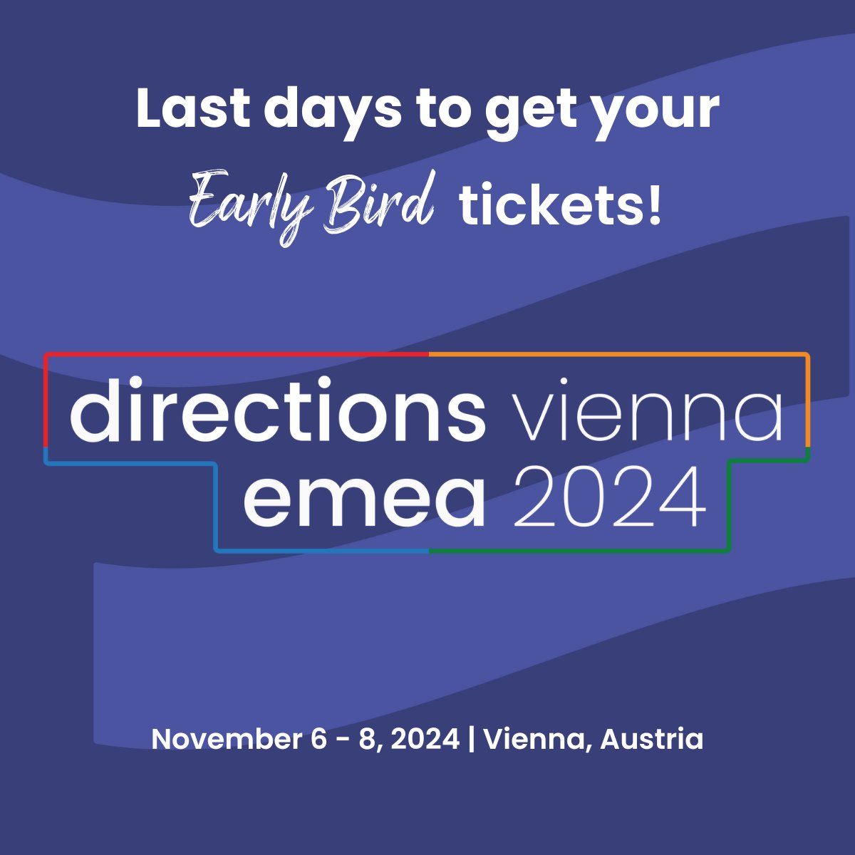 🚀 Last chance for Early Bird tickets! Prices go up by 100 EUR on September 1st, so secure your spot now.
Don’t miss this opportunity to get ahead and ensure your organization is #AIReady.
👇  See you in Vienna?
bit.ly/3KN4Q0s
#DirectionsEMEA2024 #MSDYN365BC