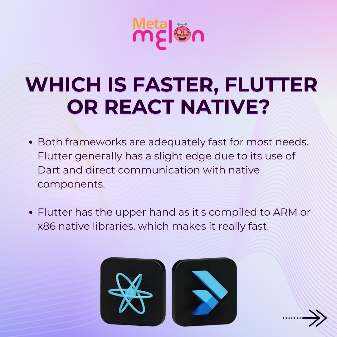 meta_m_official's tweet image. Flutter or React Native? Discover the key differences and what makes each stand out. Which one do you prefer? 🤔

#FluttervsReactNative #AppDevelopment #flutter #reactnative #mobiledevelopment #crossplatform #TechComparison #javascript #developerlife #Coding #appdesign #TechTalk