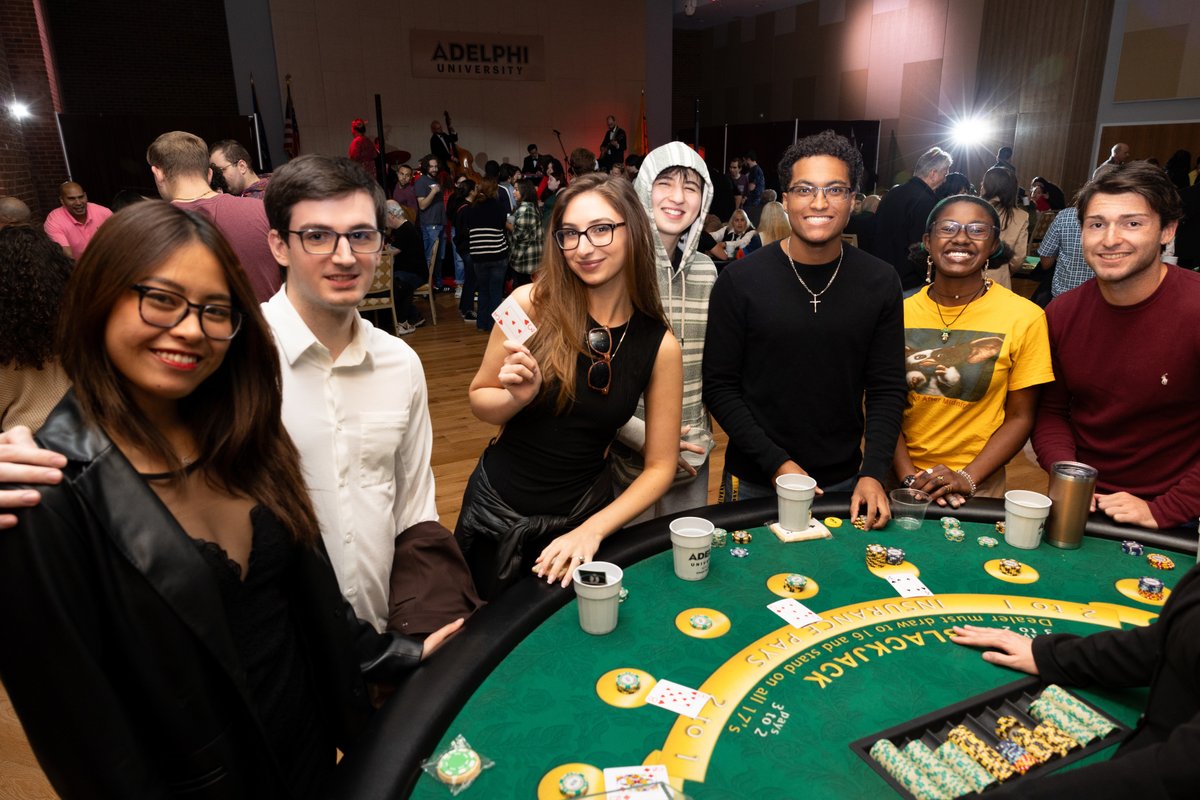 AdelphiU's tweet image. Are you feeling lucky? We are! We can’t wait to enjoy Casino Night with our entire Adelphi community on September 27! Will you be joining us at Spirit Weekend?
ow.ly/San750T8UmS #AdelphiSpiritWeekend