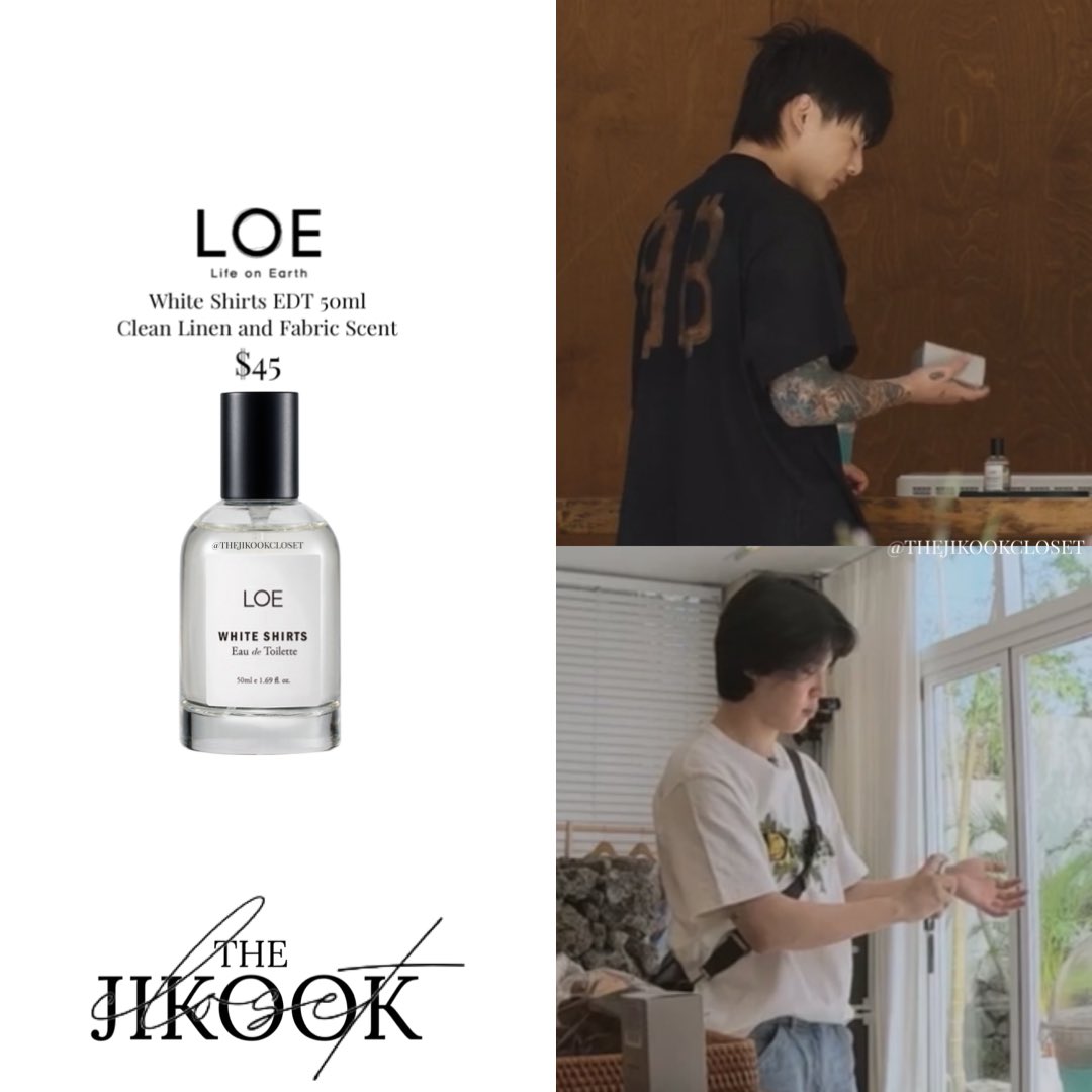 Jimin and Jungkook using LOE “White Shirts” perfume #지민 #Jimin