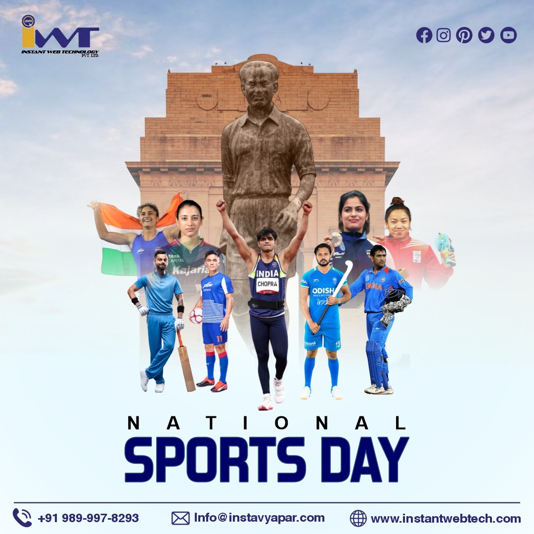 instantwebtech's tweet image. 🏅 National Sports Day: Celebrating the champions who inspire us with their drive, determination, and teamwork. Let’s channel that energy into our lives and careers!

#NationalSportsDay #Sportsmanship #TeamSpirit #FitnessFirst #HealthyLifestyle #CelebrateSports #StayActive
