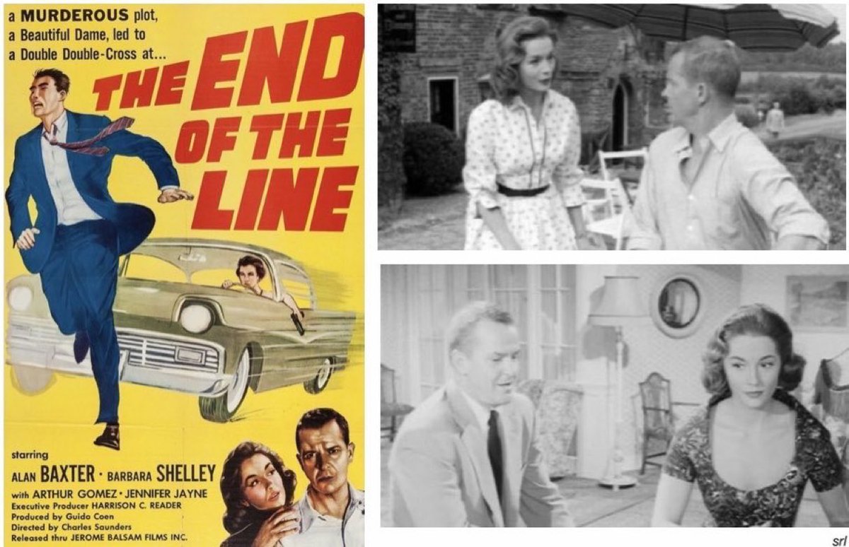 SaveRedlandLibr's tweet photo. 12noon TODAY on @TalkingPicsTV 

The 1957 #Crime film🎥 “The End of The Line” directed by #CharlesSaunders &amp; written by #PaulErickson

🌟#AlanBaxter #BarbaraShelley #FerdyMayne #JenniferJayne https://t.co/ISV5FvsrG8