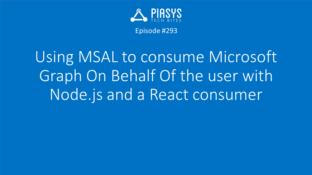 PaoloPia's tweet photo. Let's see how you can use On Behalf Of flow with #MSAL in #NodeJs watching this #PiaSysTechBites video https://t.co/PDJ1RxlE2J #microsoft365dev https://t.co/gMzabZO2rs https://t.co/a3W1bouinf