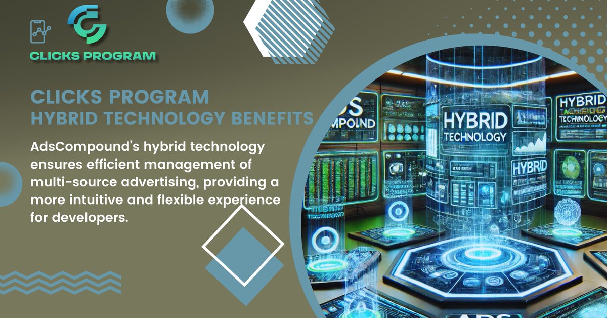 ClicksProgram's tweet image. Hybrid Technology Benefits

Why settle for less? 

AdsCompound’s hybrid technology ensures efficient management of multi-source advertising, providing a more intuitive and flexible experience for developers.

 #AdsCompound #HybridTech #AdManagement #Clicksprogram #ClicksX #Defi…
