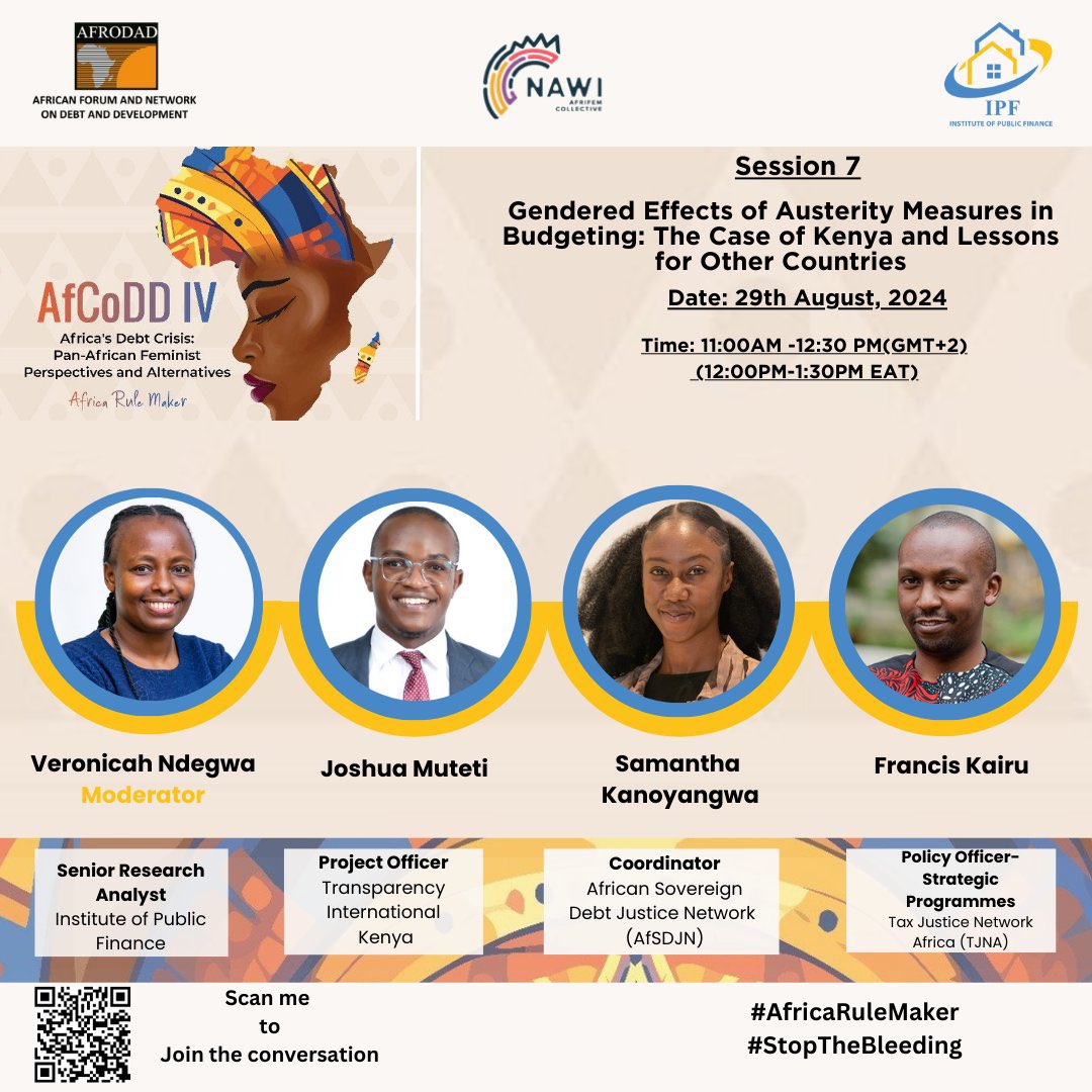Happening now in Maputo, Mozambique 🇲🇿 during AfCoDD IV by <a href="/AFRODAD2011/">AFRODAD</a>. 

Delighted to join colleagues from <a href="/ipf_global/">Institute of Public Finance</a> and <a href="/NawiAfrica/">Afrifem Macroeconomics Collective</a> in a session discussing the Gendered Effects of Austerity Measures in Budgeting. 

#AfricaRuleMaker #StopIFFs
