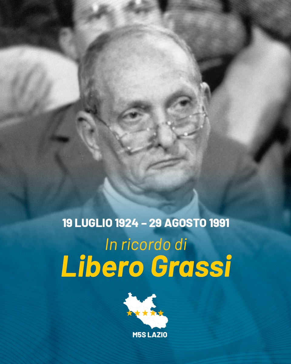33 anni fa, Libero Grassi, imprenditore siciliano, fu ucciso dalla mafia per aver rifiutato di pagare il pizzo, sfidando apertamente l'omertà e l'illegalità. Oggi ricordiamo il suo coraggio, che ci ha mostrato come la dignità e la giustizia valgano più della paura.