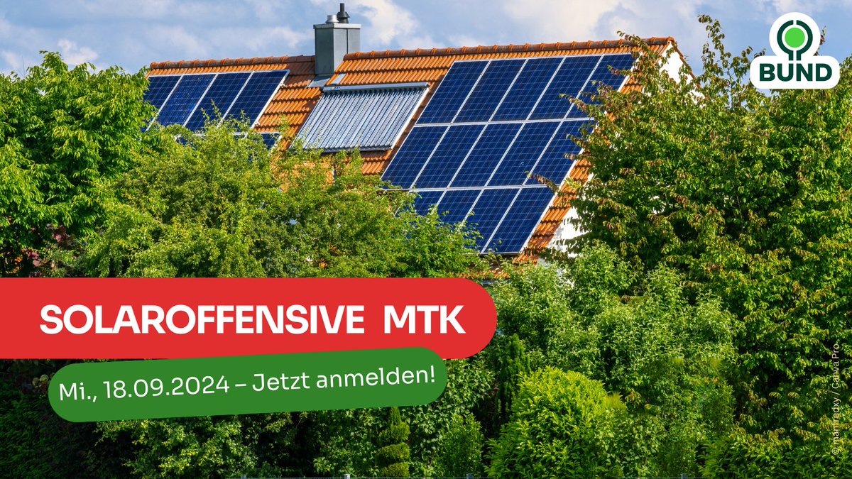 bund_hessen's tweet photo. Jetzt anmelden zur #Solaroffensive Main-Taunus-Kreis! ☑️ Wir erklären bei der Online-Veranstaltung, worauf man beim Anbringen einer PV-Anlagen auf dem Dach achten muss & Besitzende eigener PV-Anlagen berichten über ihre Erfahrungen. ➡️ https://t.co/Hyj5ZYJFKI #Energiewende https://t.co/KlHHl8K8rC