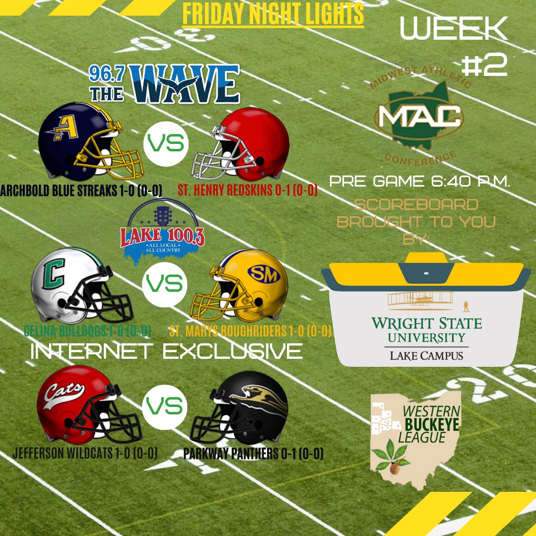 WCSMRadio's tweet image. Week #2 of Friday Night Lights is packed on YOUR WCSM Radio Family of Networks!
@StHenryAD 
@CelinaFootball 
@ParkwayAD 
#localsports #localcoverage #localradio