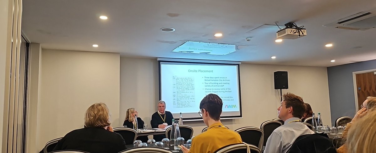 Tina Morton 💙 (@madfamily75) on Twitter photo #ARA2024 now in the session led by <a href="/ArchivesWM/">ArchivesWestMidlands</a> sustainability on prescription. <a href="/SampsCaroline/">Caroline Sampson</a> <a href="/Mcintoshheidi/">Heidi Mcintosh</a> <a href="/elizabethoc1/">Elizabeth O-C</a> and <a href="/Postcard_Jim/">Jim Ranahan</a>
Talking through the network and key projects e.g. No barriers trainee posts with funding from <a href="/UKNatArcSector/">The National Archives Sector</a> #ARA2024 now in the session led by <a href="/ArchivesWM/">ArchivesWestMidlands</a> sustainability on prescription. <a href="/SampsCaroline/">Caroline Sampson</a> <a href="/Mcintoshheidi/">Heidi Mcintosh</a> <a href="/elizabethoc1/">Elizabeth O-C</a> and <a href="/Postcard_Jim/">Jim Ranahan</a>
Talking through the network and key projects e.g. No barriers trainee posts with funding from <a href="/UKNatArcSector/">The National Archives Sector</a>