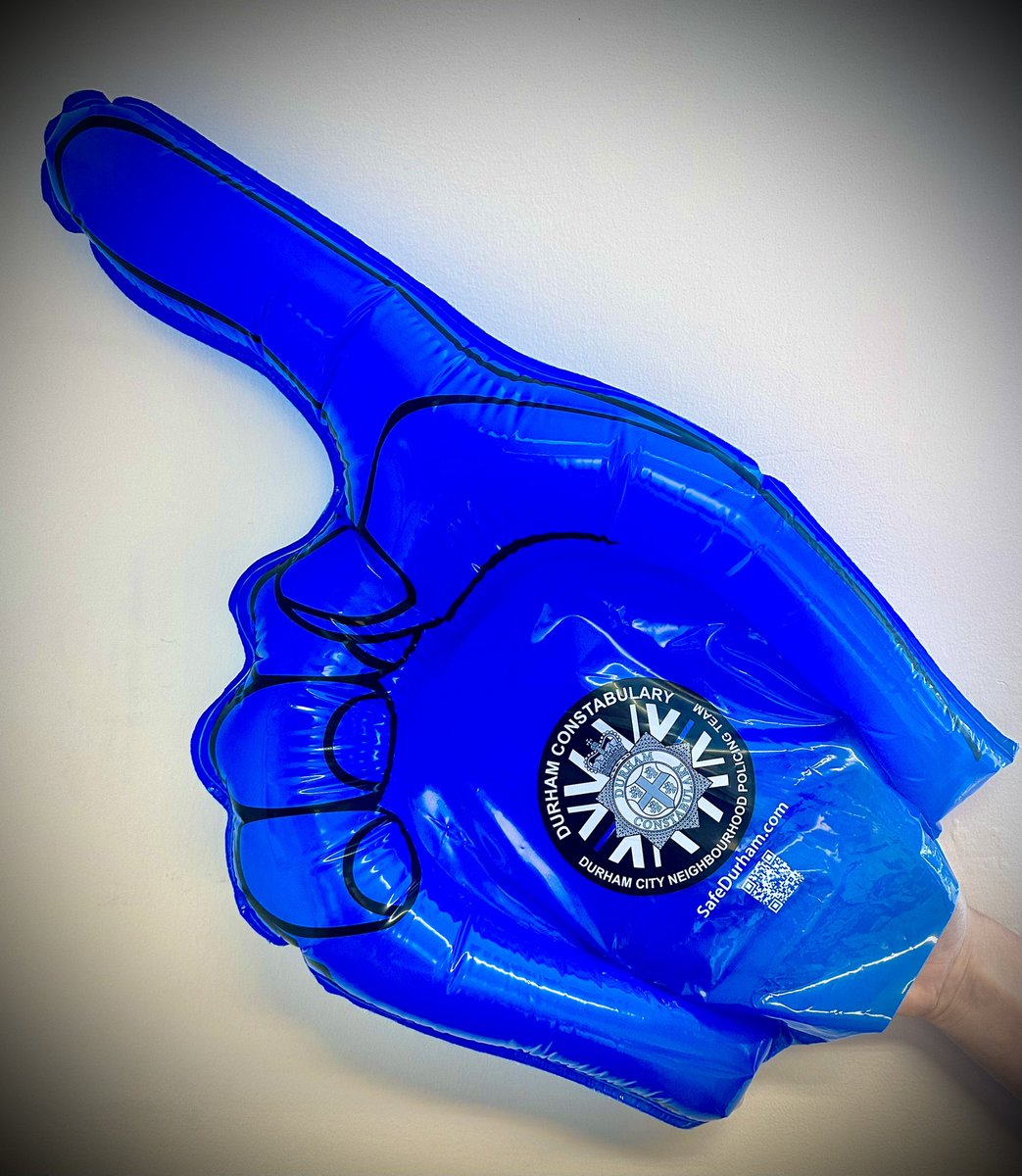 This is a great opportunity for us to engage with the young fans who are going to watch a new generation of role models from <a href="/DurhamWFC/">Durham Women FC</a> 
If you are going to the match, please come and say hello and grab a limited edition <a href="/DurhamPolice/">Durham Constabulary</a> supporters hand. 
⚽️⚽️👆👆👈👈👮‍♂️👉👉👇👇⚽️⚽️