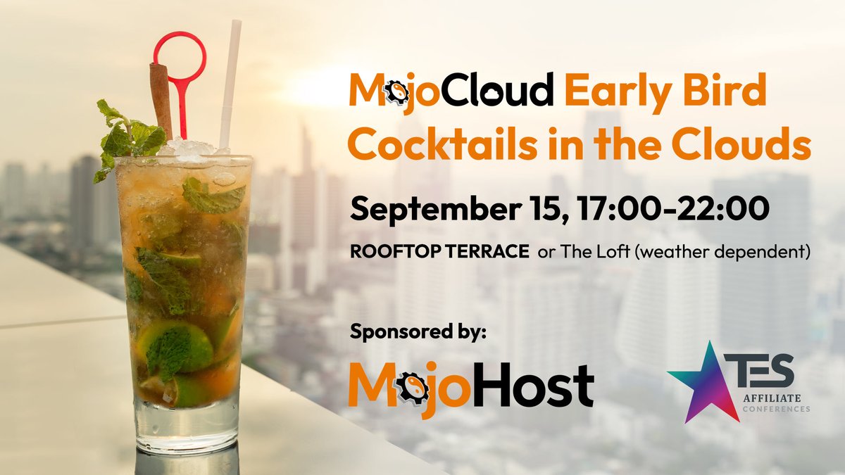 MojoHost (@mojohost) on Twitter photo Start #TESAffiliateConference right! Come to the Diplomat's Rooftop Terrace for our #MojoCloud Early Bird Cocktails in the Clouds on the evening of September 15th to re-connect with old friends and make new ones. #ThatsGoodMojo <a href="/TheEuroSummit/">The European Summit</a> Start #TESAffiliateConference right! Come to the Diplomat's Rooftop Terrace for our #MojoCloud Early Bird Cocktails in the Clouds on the evening of September 15th to re-connect with old friends and make new ones. #ThatsGoodMojo <a href="/TheEuroSummit/">The European Summit</a>