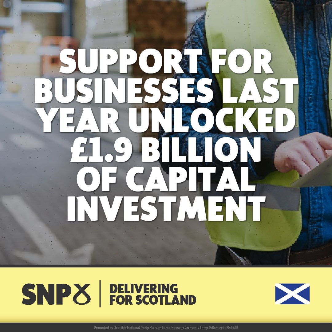 🏴󠁧󠁢󠁳󠁣󠁴󠁿 Scottish Enterprise has achieved record results for Scotland's economy - including their strongest ever year on jobs and capital investment.

➡️ £1.9 billion of capital investment spend in Scotland.

➡️ £2.15 billion in planned exports.

➡️ Over £449 million in business