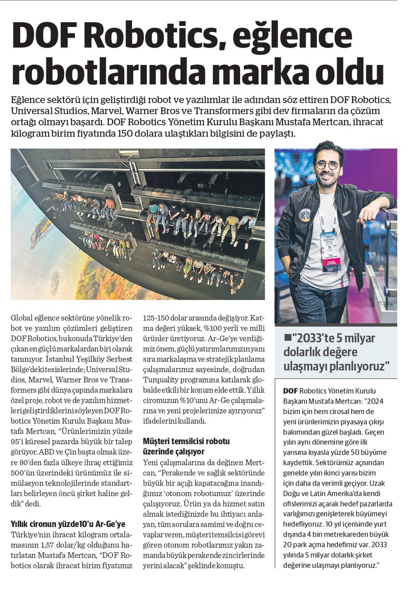 mustafamertcan's tweet image. 🎙️📰@nbekonomi&apos;ye Robot Teknolojileri  hakkında verdiğim röportaj. Keyifli okumalar🗞️#dofrobotics
