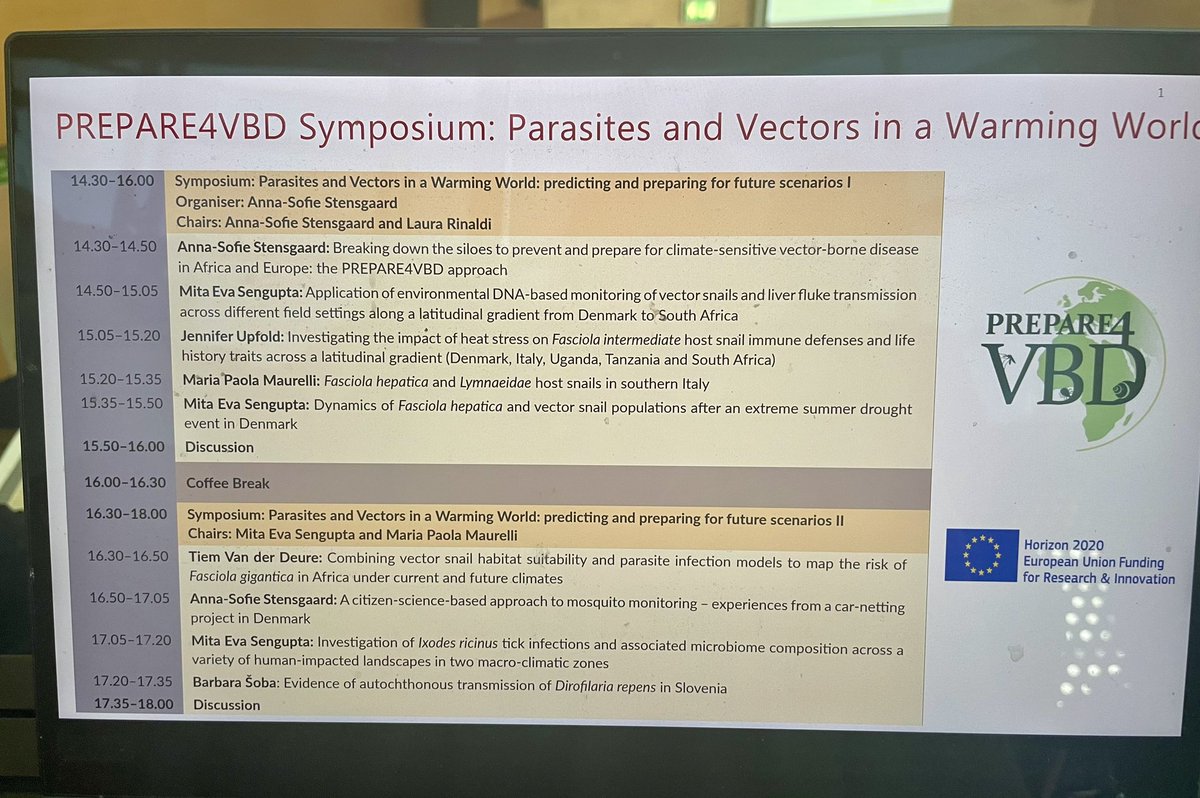 PREPARE4VBD (@prepare4vbd) on Twitter photo We are happy to be here at the <a href="/EMOP2024/">European Multicolloquium of Parasitology - EMOP</a>! Come visit us at our afternoon symposium to hear a little bit about some of our recent activities on #vectors under #climatechange incl #snails #ticks #eDNA #citizenscience for #mosquito #surveillance and much more🪱🐌🦟! We are happy to be here at the <a href="/EMOP2024/">European Multicolloquium of Parasitology - EMOP</a>! Come visit us at our afternoon symposium to hear a little bit about some of our recent activities on #vectors under #climatechange incl #snails #ticks #eDNA #citizenscience for #mosquito #surveillance and much more🪱🐌🦟!