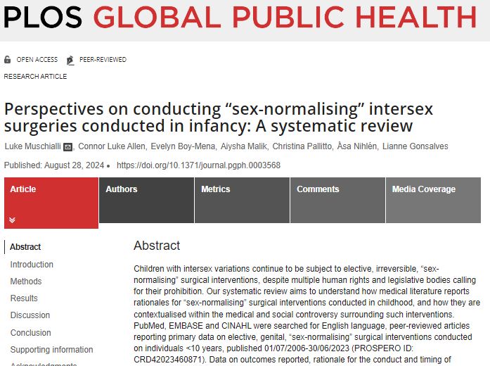 HRP (@hrpresearch) on Twitter photo NEW: a systematic review on conducting "sex-normalising" intersex surgeries on infants & young children in <a href="/PLOSGPH/">PLOS Global Public Health</a> by <a href="/WHO/">World Health Organization (WHO)</a>/ HRP/ other colleagues. Irreversible, elective interventions should stop without the informed consent of those concerned. #SRHR
▶️bit.ly/3z0niQW NEW: a systematic review on conducting "sex-normalising" intersex surgeries on infants & young children in <a href="/PLOSGPH/">PLOS Global Public Health</a> by <a href="/WHO/">World Health Organization (WHO)</a>/ HRP/ other colleagues. Irreversible, elective interventions should stop without the informed consent of those concerned. #SRHR
▶️bit.ly/3z0niQW