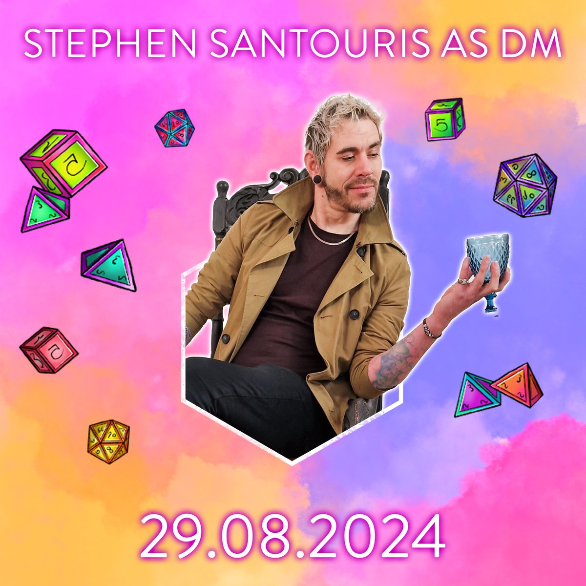 Back in the DM chair is the one and only Stephen Santouris!

Join us tonight for our Roll The Damn Dice x <a href="/BudgensnDragons/">Budgens and Dragons</a> Live Show at the Cheltenham Playhouse! Tickets in bio!

Dice Art: <a href="/treandrawsit/">🇵🇸🐸🍄 trina 🍄🐸🇸🇩</a> 

#RollTheDamnDice #LiveDnDComedy #ImprovComedyNight #CheltenhamDnD