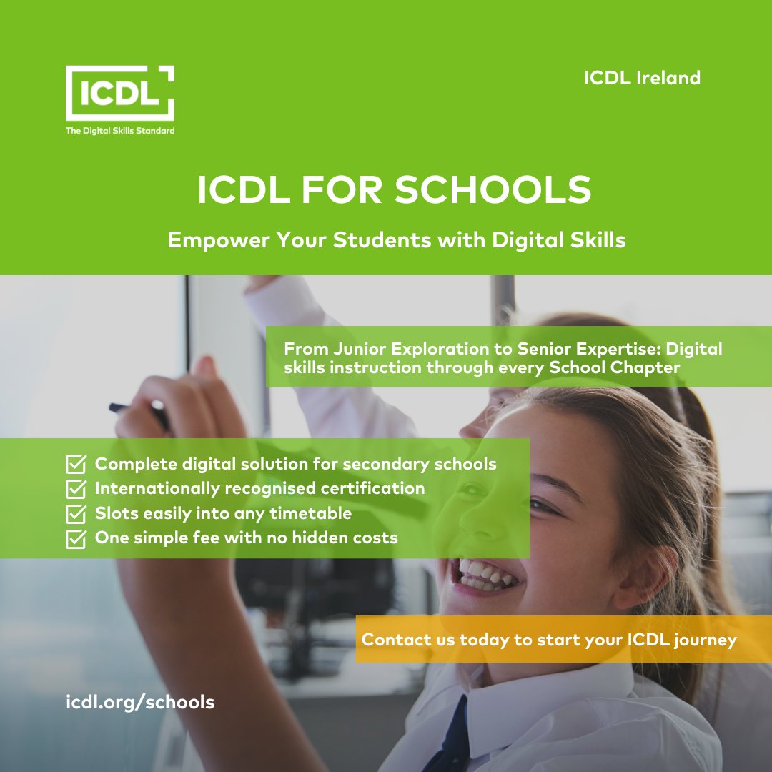 🖥️ Enrol your students today and equip them with digital skills for the future!
Learn more: icdl.org/schools
#ICDL #EdTech #DigitalSkills #FutureReady