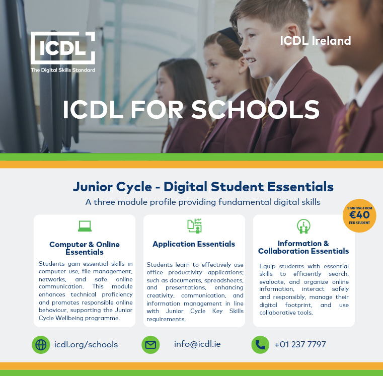 🖱️ Build a strong digital foundation for your 1st-year students with ICDL.
Learn more: icdl.org/schools
#JuniorCycle #DigitalSkills #ICDL