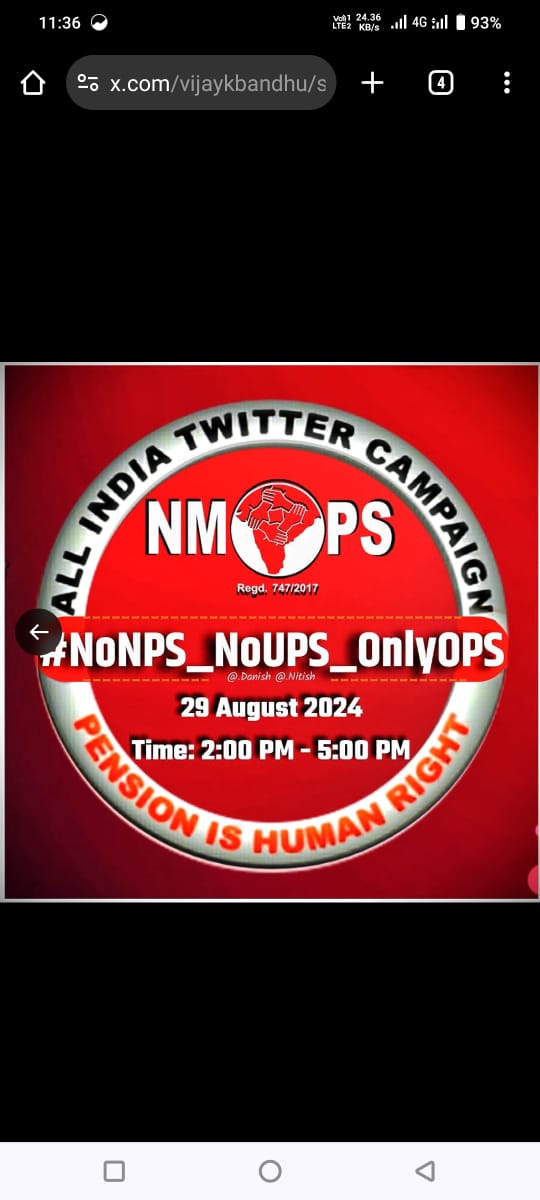 ThespinNk's tweet photo. #NoNPS_NoUPS_OnlyOPSदेश में पेंशन एक होनी चाहिए Old pansion scheme ना NPS और ना UPS सिर्फ OPS होनी चाहिए 🙏 https://t.co/DVieTiOnmO