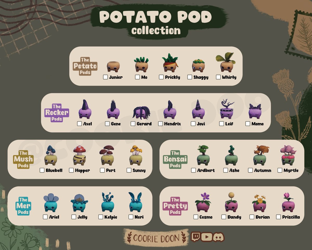cooriedoon_'s tweet photo. another!! new @playPalia graphic today, this time all to do with the potato pods. 🥔✨

Let me know which ones you have and which you're dying to get 👀

#palia #potatopods https://t.co/oZzb6if1ds