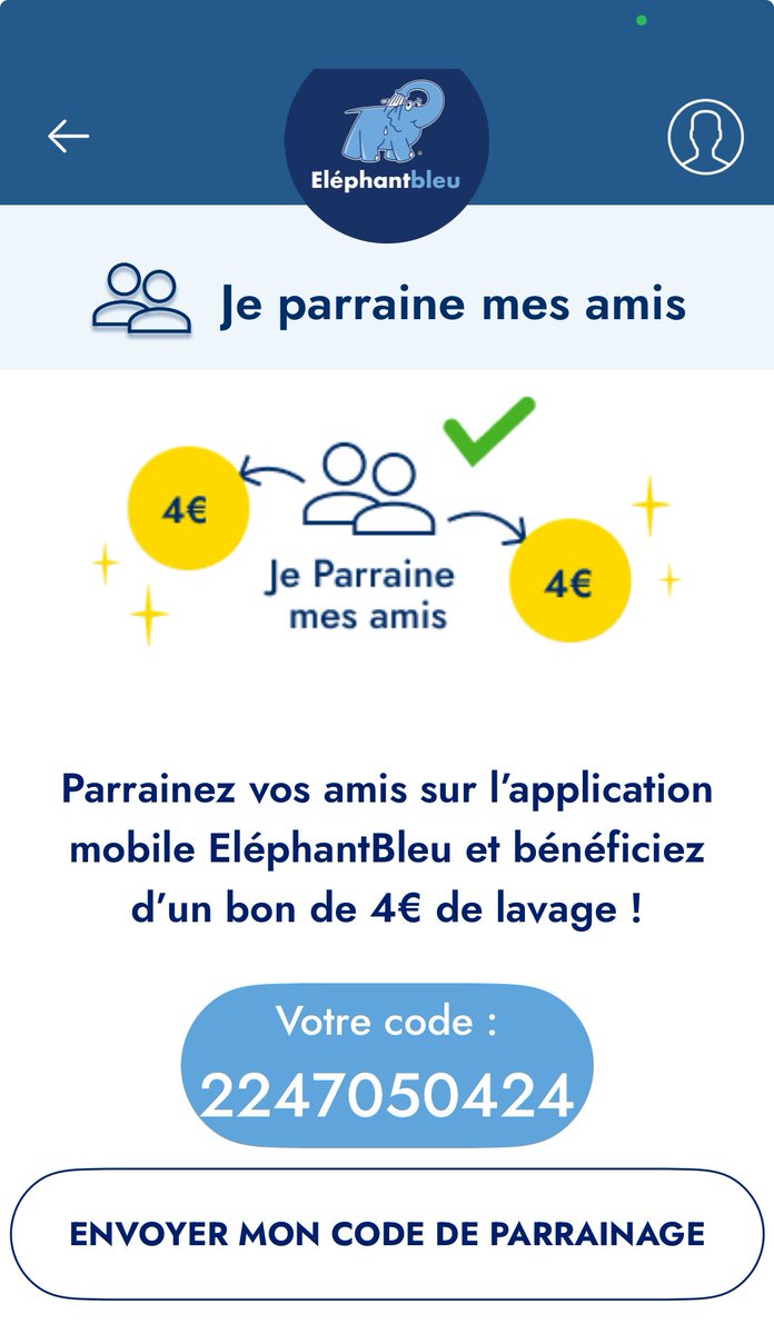 FannyDestombes's tweet photo. Code de parrainage Éléphant bleu https://t.co/QhKAoBHUco