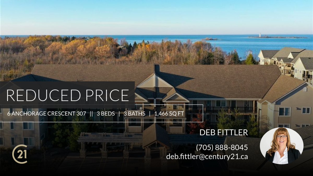 FittDeb's tweet photo. 📍 Reduced Price 📍 This recently reduced home at 6 Anchorage Crescent 307 in Collingwood won't last long, so, don't wait to set up a showing! Reach out here or at (705) 888-8045 for more information!

Deb Fittler
Century 21 Millen... https://t.co/lc28Pajk7q https://t.co/iplwFXJS30