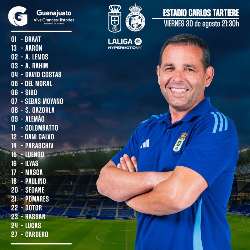 RealOviedo's tweet photo. 📋 23 convocados por Javi Calleja para el #RealOviedoRacing
#RealOviedo 🔵⚪