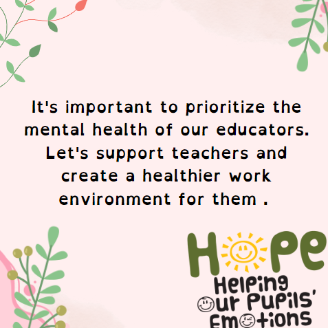 hopeproject2016's tweet photo. Our message about teachers mental health :) https://t.co/KJHTWvvDVR