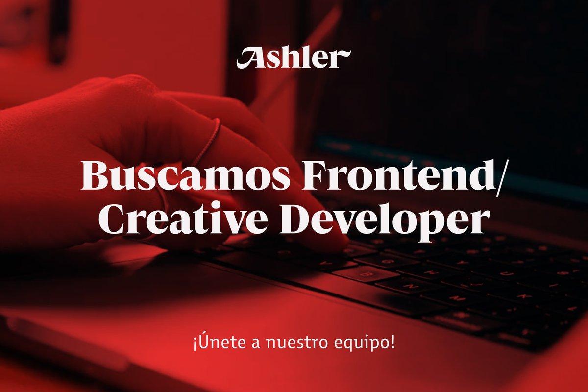 En Ashler buscamos Frontend/Creative developer.

Si te gusta el desarrollo web muy centrado en el diseño, la tipografía y las animaciones, queremos hablar contigo :)

Escríbenos a team@ashler.design con tu portfolio.

Más detalles de la oferta en ashler.design/trabaja-con-no…