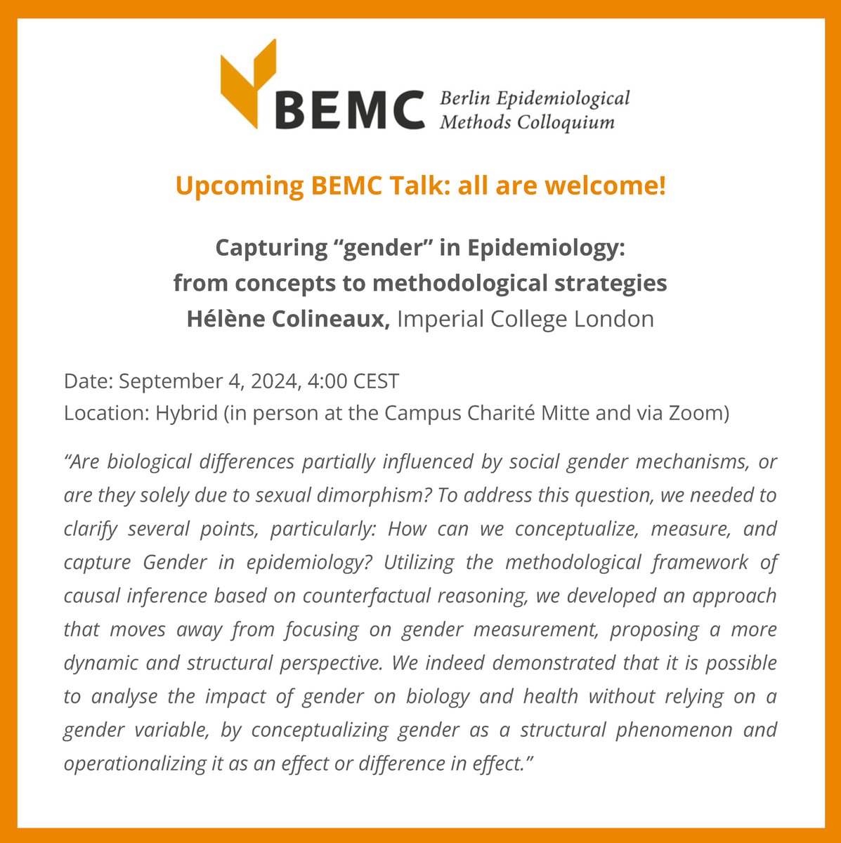 Berlin Epi Methods tweet media