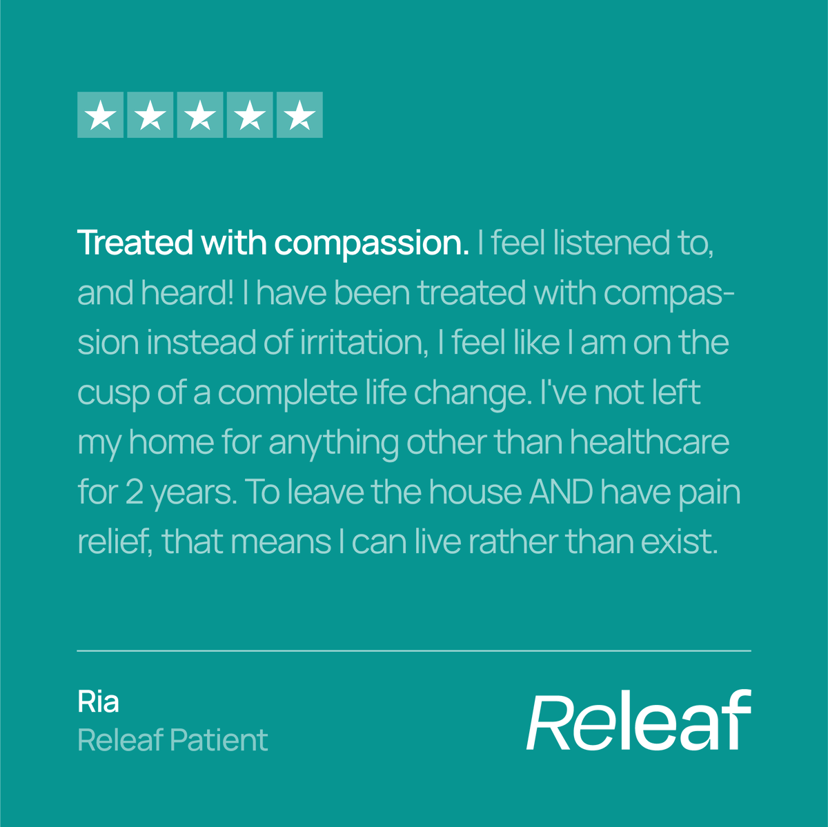 releaf_uk's tweet photo. Thank you to everyone who has taken the time to give us their feedback. ⭐ ⭐ ⭐ ⭐ ⭐ 
With an average rating of 4.6 on Trustpilot, we are the most trusted medical cannabis clinic in the UK.

If you're a patient, you can leave us a review: https://t.co/WtHKjZhYGY https://t.co/TLSgoqhjW2