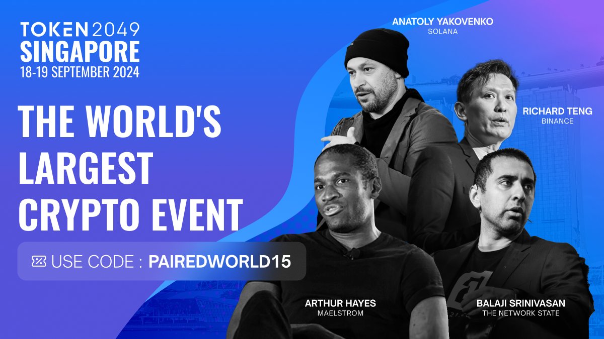 🚀 Excited to announce that w3meet by <a href="/PairedWorld/">PairedWorld</a> is now an official community partner of <a href="/token2049/">TOKEN2049</a>! 🤝 Be part of the event where the top voices in crypto unite.

🎟️ Use promo code PAIREDWORLD15 for 15% off your ticket!

✨ Want a FREE ticket? Like, retweet, and follow <a href="/w3meet/">W3meet</a>