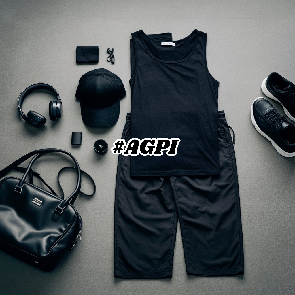 AGPI_AIGAL's tweet image. 【ブラックなストリートコーデ🫵プロンプト公開】

真っ黒な全身！ワイドパンツと厚底靴が超絶シルエット✨キャップとヘッドホン、マスクでストリート感溢れるコーデにしました🤞 

imageFXならほぼ一緒のが生成できちゃいます🤭

※衣装プロンプトはALTより

 #AImodel #AIfashion #AGPI #imageFX