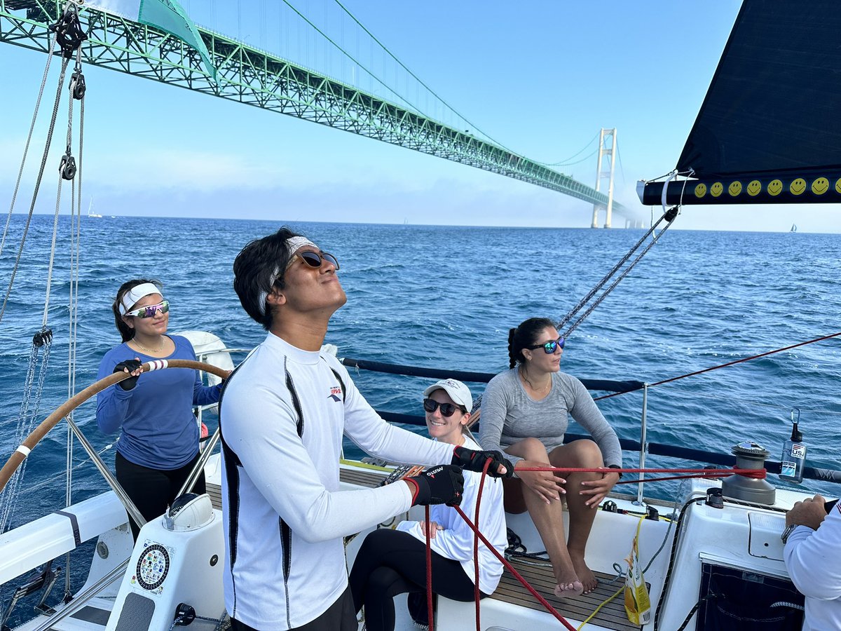 Karma55367's tweet image. The 114th Race to Mackinac leaves us smiling. A first of many experiences for one sailor and a lifetime of memories. #cycrtm #americasoffshorechallenge #chicagoyachtclub