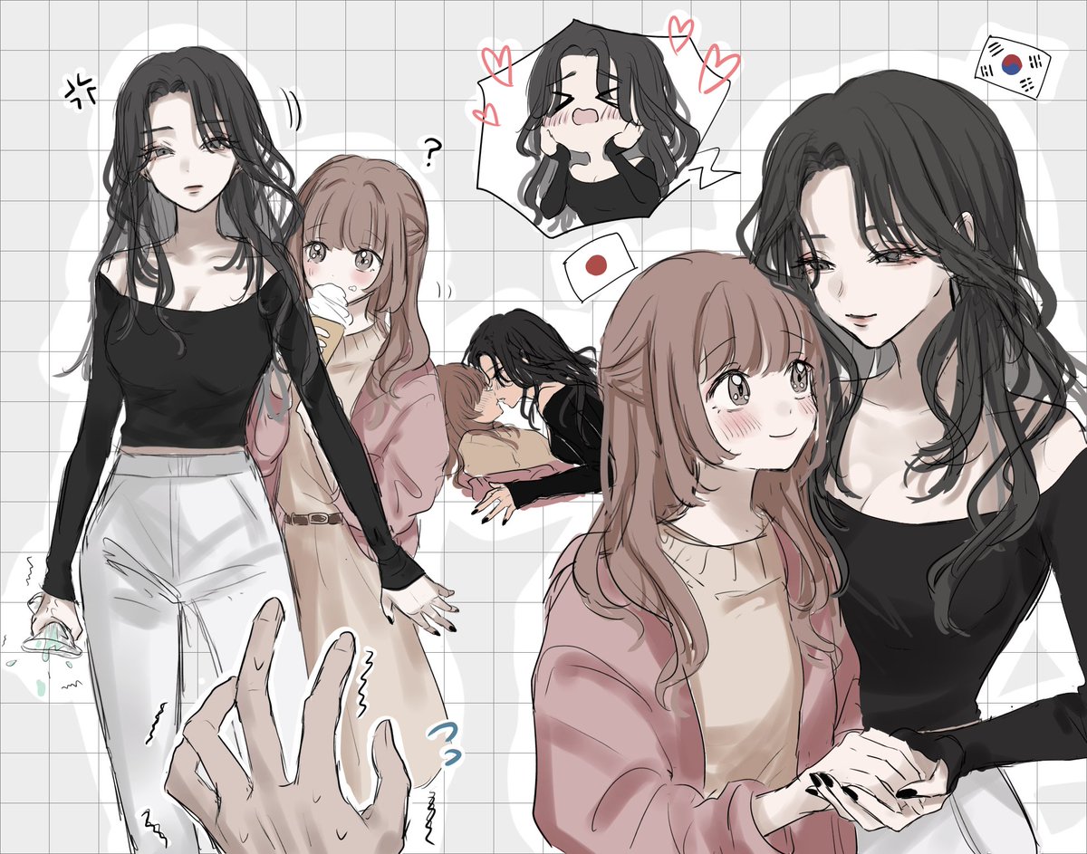 流行りに乗り遅れたし漫画ではないけど描きました🇰🇷×🇯🇵とても好き🫶
#日韓百合