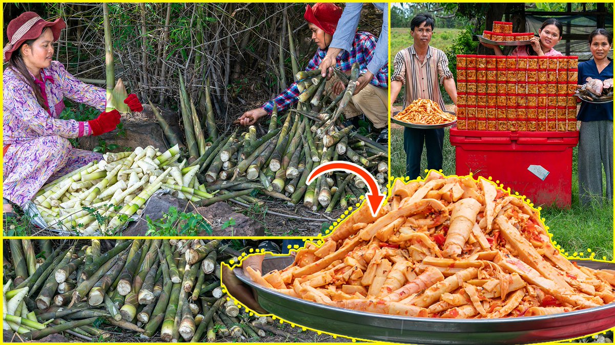 Easy Making Spicy Crunchy Pickled Wild Bamboo Shoots for Eating with BBQ Fish - Kitchen Foods
Link: youtu.be/BSQ4HQjZgNo