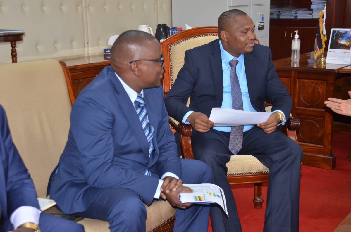 The PS Mining <a href="/ElijahGMwangi/">Elijah_Mwangi CBS</a> joined the CS <a href="/MiBeMa_2022/">Mining ,Blue Economy and Maritime Affairs</a>  HE <a href="/HassanAliJoho/">Hassan Ali Joho, EGH.</a> for a meeting with officials of SOFAX Fluorspar Kenya Ltd where he was appraised on the ongoing progress of the revival of Fluorspar Processing Plant in <a href="/ElgeyoMarakwetC/">Elgeyo Marakwet County</a> .