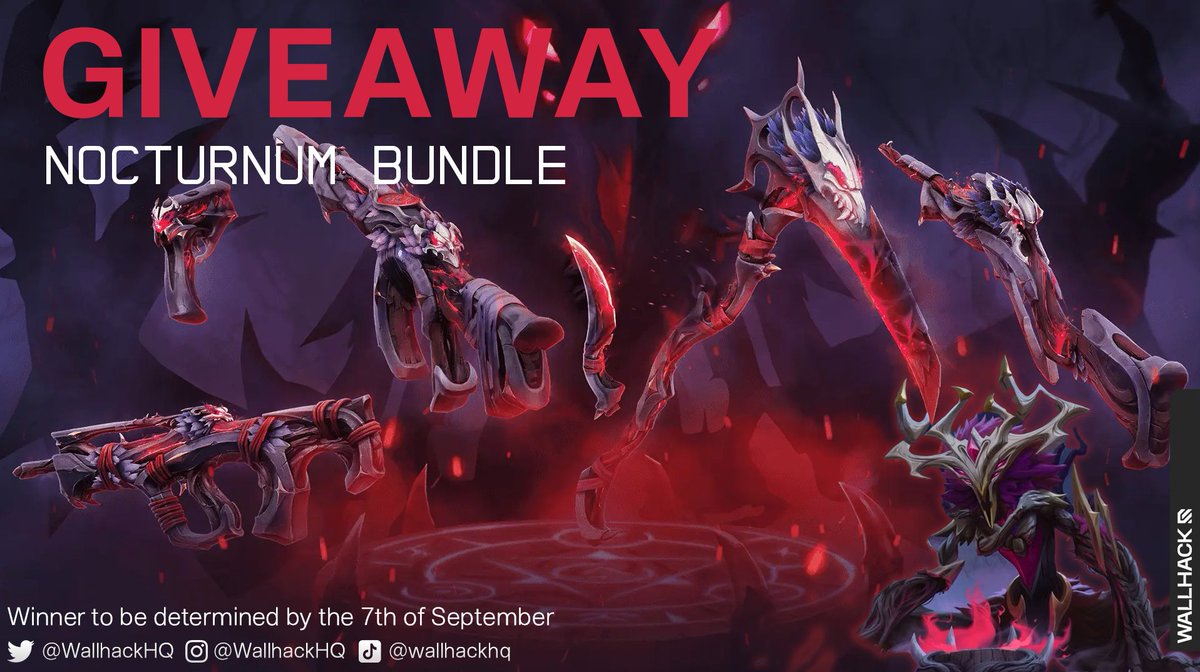 VALORANT Leaks & News (@valorantleaksen) on Twitter photo 🎁VALORANT NOCTURNUM BUNDLE GIVEAWAY🎁 1x Bundle
How to enter:
- Follow @WALLHACKHQ + <a href="/VALORANTLeaksEN/">VALORANT Leaks & News</a>
- Like and RT the post
- Tag one friend
Ends on September the 7th - Good luck everyone! 🎁VALORANT NOCTURNUM BUNDLE GIVEAWAY🎁 1x Bundle
How to enter:
- Follow @WALLHACKHQ + <a href="/VALORANTLeaksEN/">VALORANT Leaks & News</a>
- Like and RT the post
- Tag one friend
Ends on September the 7th - Good luck everyone!