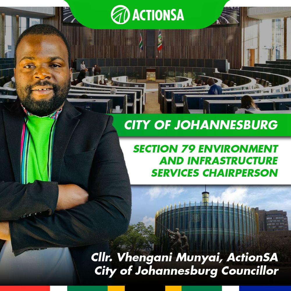 SthembeloMajola's tweet image. ActionSA congratulate Cllr Vhengani Munyai following his election as the Chairperson of Section 79 EISD Committee.