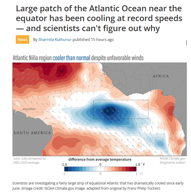 fmeeus1's tweet photo. Klimaatalarm wetenschappers zijn in paniek : de oceanen zijn niet aan het koken , maar razendsnel aan het afkoelen met een nooit eerder geziene record snelheid. En ze weten niet waarom 🤣😎 https://t.co/gqHJqenKL8