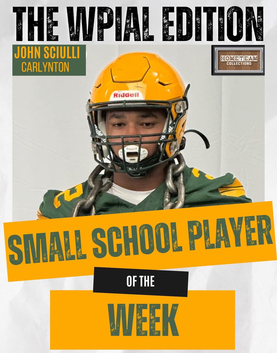 Honored to be the first player at Carlynton ever to be voted Small School Player of the week! Thanks to <a href="/TheWPIALEdition/">The W.P.I.A.L. Edition</a>  and everyone who voted for me.