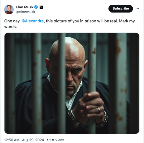 medoedeliriobr's tweet photo. Os tuítes do Musk respondendo à intimação mostram bem demais a sua idade mental. https://t.co/bOamgR6CNE