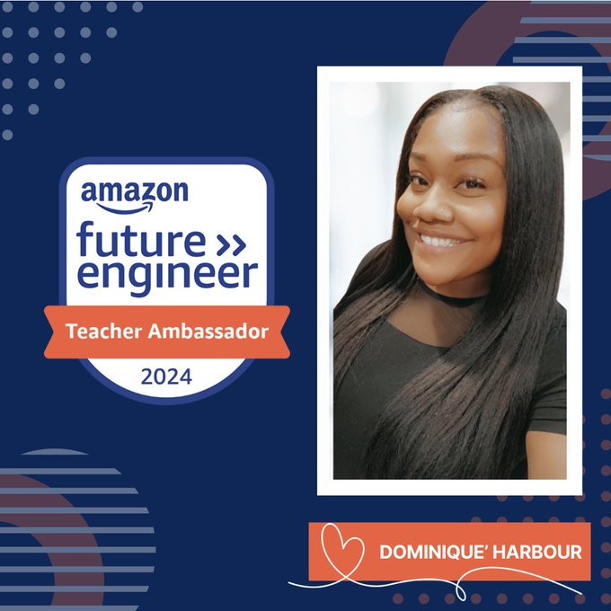 Dominique Harbour, an Educational Technology Specialist at Atlanta Public Schools, has been chosen to participate in The Amazon Future Engineer initiative. Congratulations, Dominique⭐! #AtlantaPublicSchools