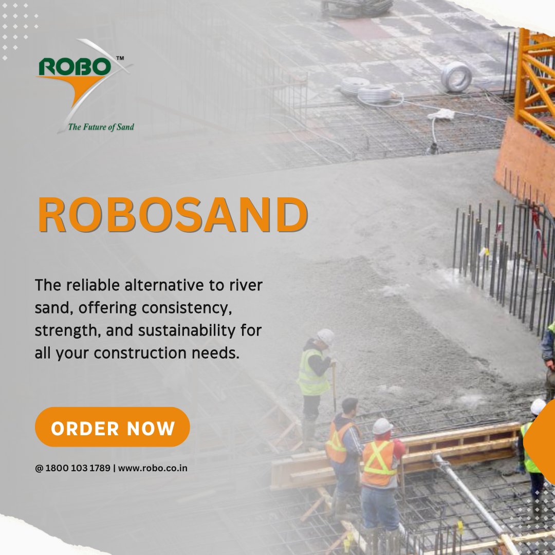 Robo_Sand's tweet image. Looking for a dependable sand alternative for your construction projects? RoboSand is the reliable choice! Build better, build with RoboSand—the alternative you can trust.

Explore More @https://robo.co.in/

#StrongFoundation #RoboSand #FoundationofExcellence #RoboSilicon